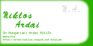 miklos ardai business card